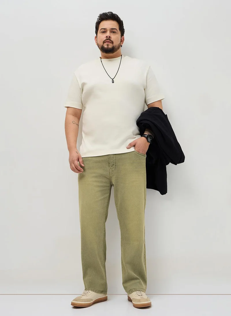 Urbano Fashion  Urbano Plus Men's Ice Grey Regular Fit Heavy Washed Denim Jeans Stretchable for Men | Best Price UAE